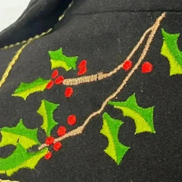 Mak New York Holiday Blazer Jacket With Christmas Embroidery Women’s Sz 4 - Picture 7 of 11